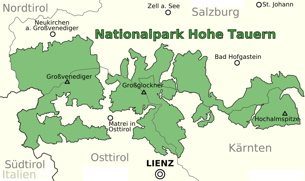 Hohe Tauern National Park map