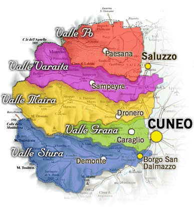 Italy-Cuneoの谷/山-map