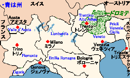 イタリア、地図Italy/Italia-map
