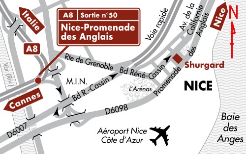 Nice空港案内図:Italie表示が中々ない