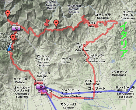 2012年の旅行ルート-1・・Googleマップ