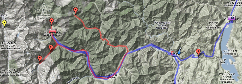 2012年の旅行ルート-2・・Googleマップ