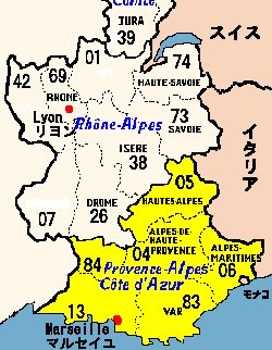 france-Alps-map-南側