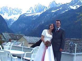 newly-married couple at Soglio