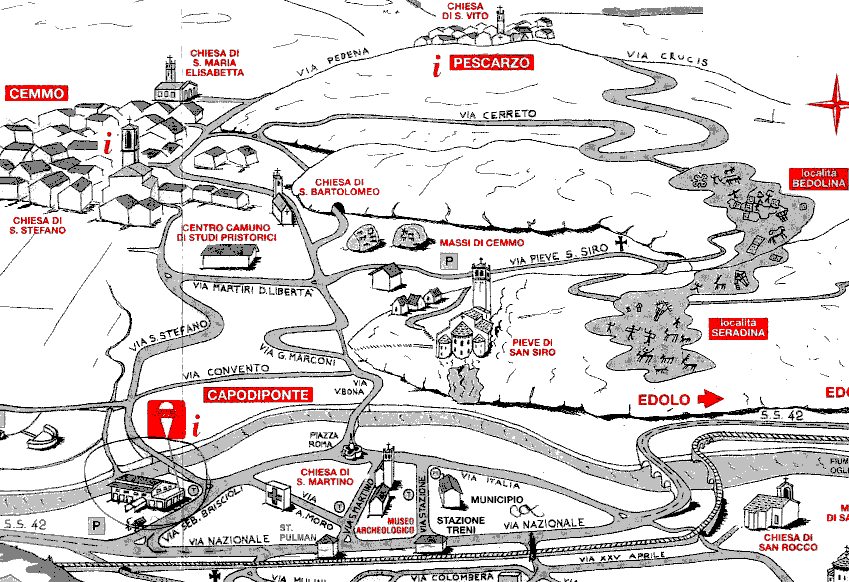 Brenoブレーノ〜Capo di Ponteカーポ・ディ・ポンテ[Val Camonicaヴァル・カモニカの岩絵群・世界遺産]